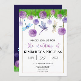 Invitación a la boda de color morado