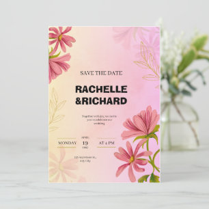 Invitación a la boda de color rojo