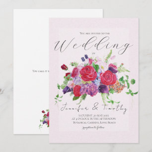 invitación a la boda de color rojo rosa