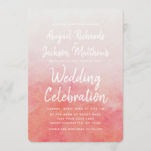 Invitación a la boda de color rosa y rosa de Rubor