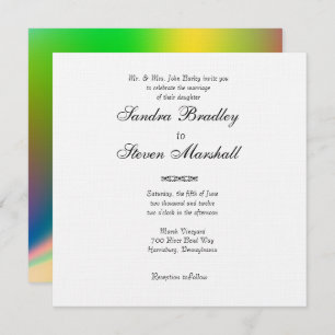Invitación a la boda de colores arcoiris