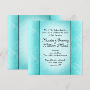 Invitación a la boda de columnas verde azuladas
