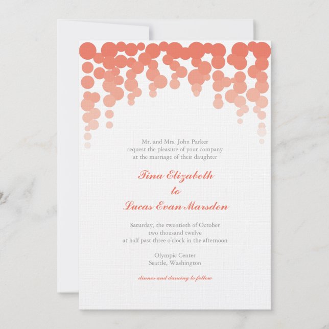 Invitación a la boda de Confetti (Anverso)