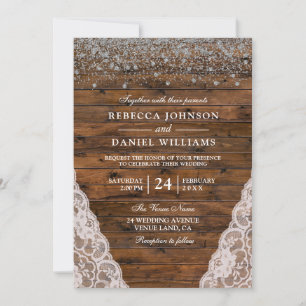 Invitación a la boda de Confetti, Purpurina de enc