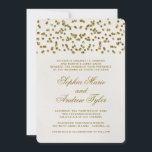 Invitación a la boda de Confetti, Purpurina de gla<br><div class="desc">Este moderno y elegante diseño de invitación a la boda de The Spoted Olive™ presenta una imagen de purpurina dorado audaz que se ve como puntos de confeti en una imagen de fondo con una textura clara. Personalice fácilmente los detalles de su evento haciendo clic en el botón "Personalizar". NOTA:...</div>