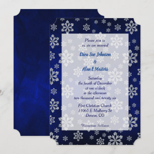Invitación a la boda de copo de nieve con plata br