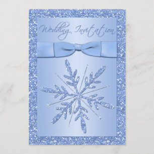 Invitación a la boda de copos de nieve azul BOW IM