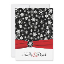 Invitación a la boda de copos de nieve negros, bla