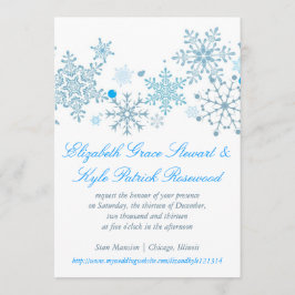 Invitación a la boda de copos de nieve (plata de M