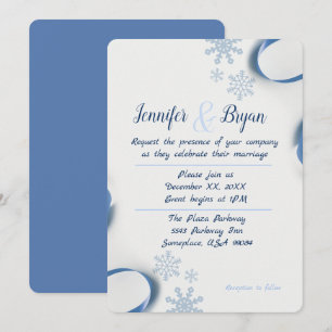 Invitación a la boda de copos y copos de invierno