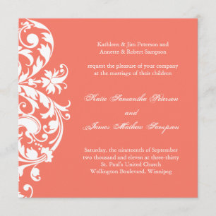 Invitación a la boda de coral