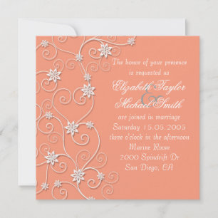 Invitación a la boda de Coral de Swift Blanco Eleg
