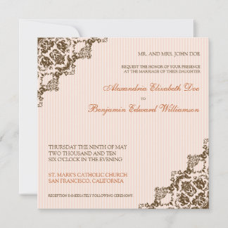 Invitación a la boda de coral en los rincones de d