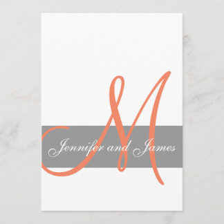 Invitación a la boda de coral gris| Nombres de mon