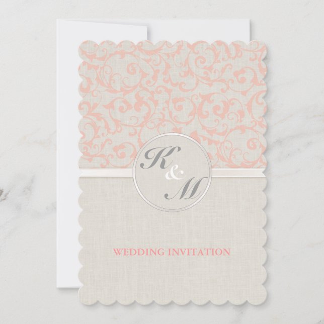 Invitación a la boda de coral SmartElegance (P) (Anverso)