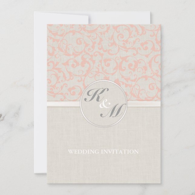 Invitación a la boda de coral SmartElegance (P) (Anverso)