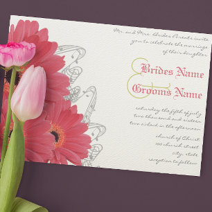 Invitación a la boda de Coral y Naranja Gerber Dai