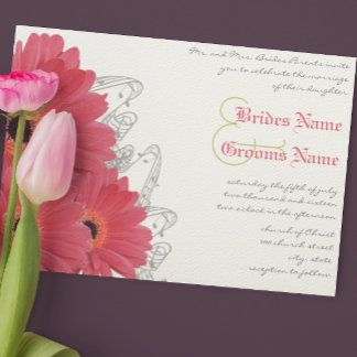 Invitación a la boda de Coral y Naranja Gerber Dai