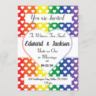 Invitación a la boda de corazones LGBT