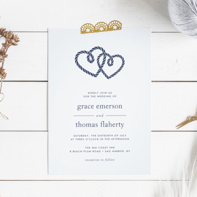 Invitación a la boda de corazones nudos (Subido por el creador)
