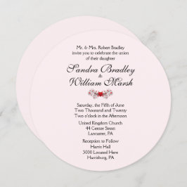Invitación a la boda de corazones rosados