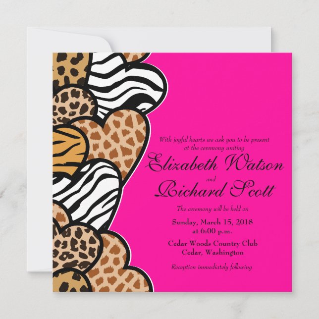 Invitación a la boda de corazones salvajes (Anverso)