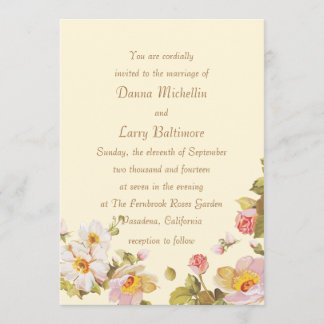 Invitación a la boda de Cornsilk para Rosas arbust
