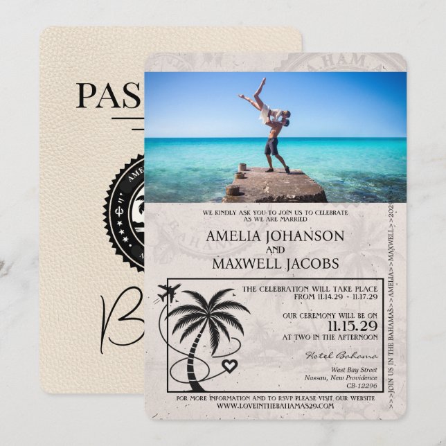 Invitación a la boda de Costa de Marfil (Anverso / Reverso)