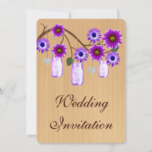 Invitación a la boda de Country Rustic Purple Maso