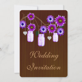 Invitación a la boda de Country Rustic Purple Maso
