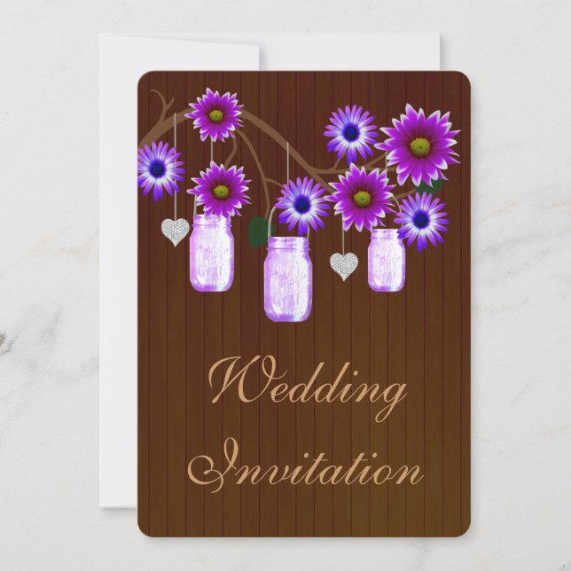 Invitación a la boda de Country Rustic Purple Maso (Anverso)