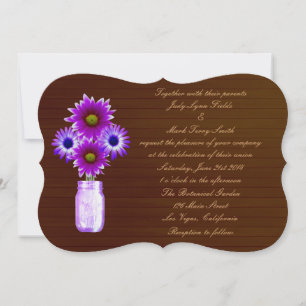 Invitación a la boda de Country Rustic Purple Maso
