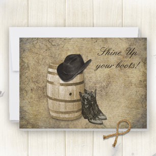 Invitación a la boda de Cowboy Barrel y Boots en O