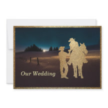 Invitación a la boda de Cowboy Cowgirl en Occident