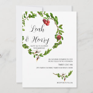 Invitación a la boda de Cranberry en invierno