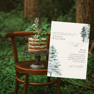 Invitación a la boda de Cream Watercolor Woodland