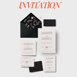 Invitación a la boda de crema beige moderna