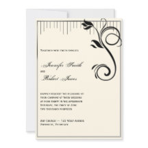 Invitación a la boda de crema negra de Rosa de dec