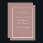 Invitación a la boda de crema Rosa con polvo rosad<br><div class="desc">Rosa polvoriento rosa moderno y elegante e invitación a la boda en color blanco roto / crema</div>