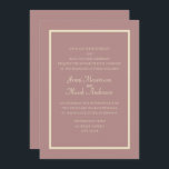 Invitación a la boda de crema Rosa con polvo rosad<br><div class="desc">Rosa polvoriento rosa moderno y elegante e invitación a la boda en color blanco roto / crema</div>