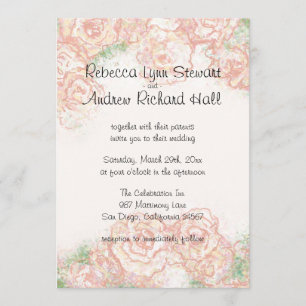 Invitación a la boda de Crema y Rosa Rosa Rosada