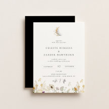 Invitación a la boda de Crescent Moon Wildflower