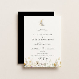 Invitación a la boda de Crescent Moon Wildflower