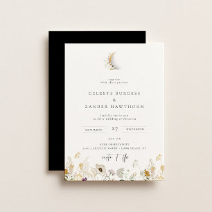 Invitación a la boda de Crescent Moon Wildflower