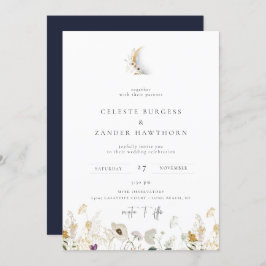Invitación a la boda de Crescent Moon Wildflower