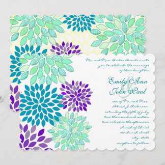 Invitación a la boda de crisantemo floral acuarela