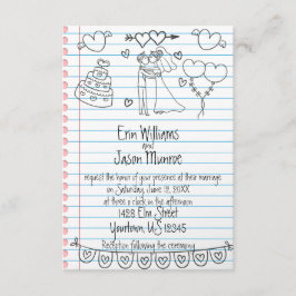 Invitación a la boda de cuadernos