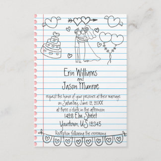 Invitación a la boda de cuadernos