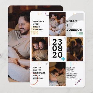 Invitación a la boda de cuatro fotos