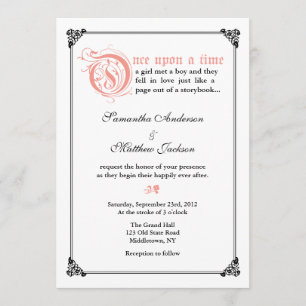 Invitación a la boda de cuento de cuentos - Rosa/N
